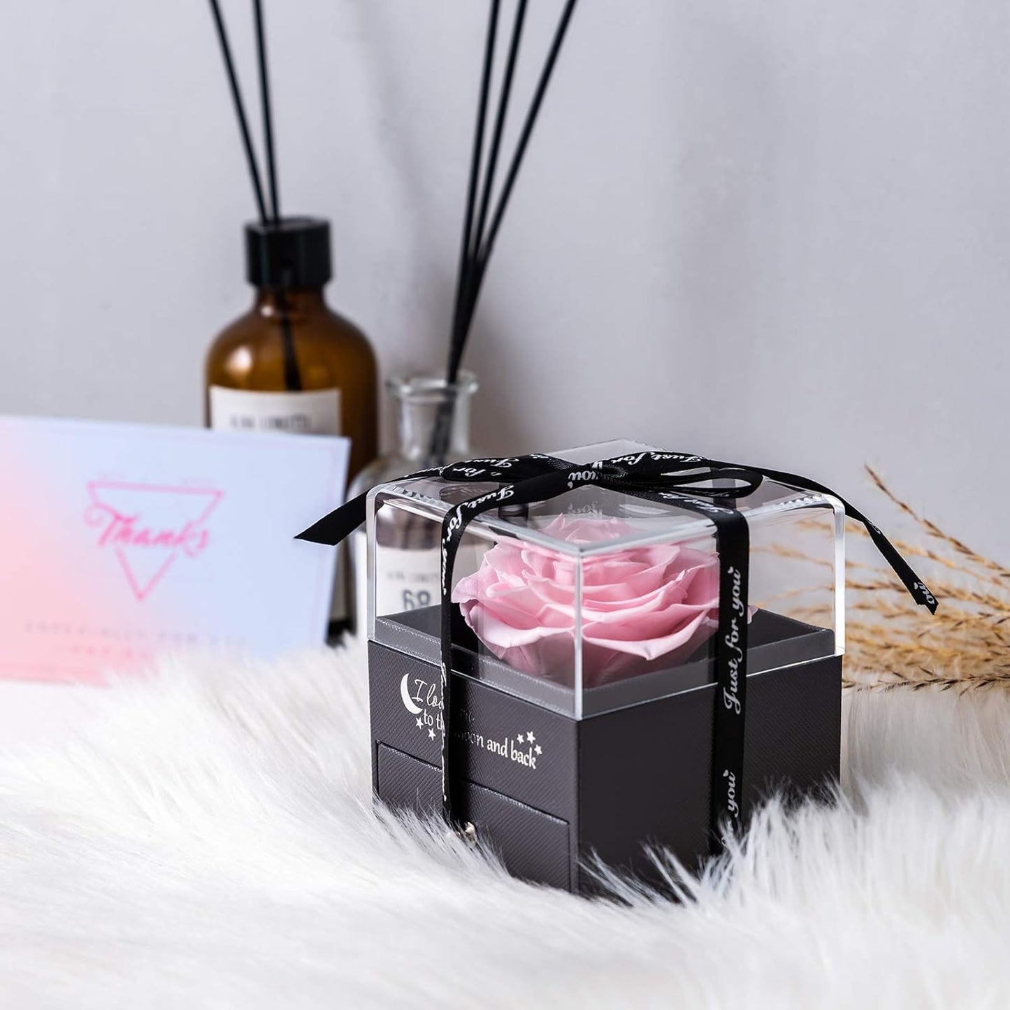 Preserved Real Rose Birthday Gifts for Women, Eternal Rose with “I Love You” 100 Languages Necklace Gifts for Her Girlfriend Mom on Anniversary Birthday Christmas Valentines Day Mothers Day