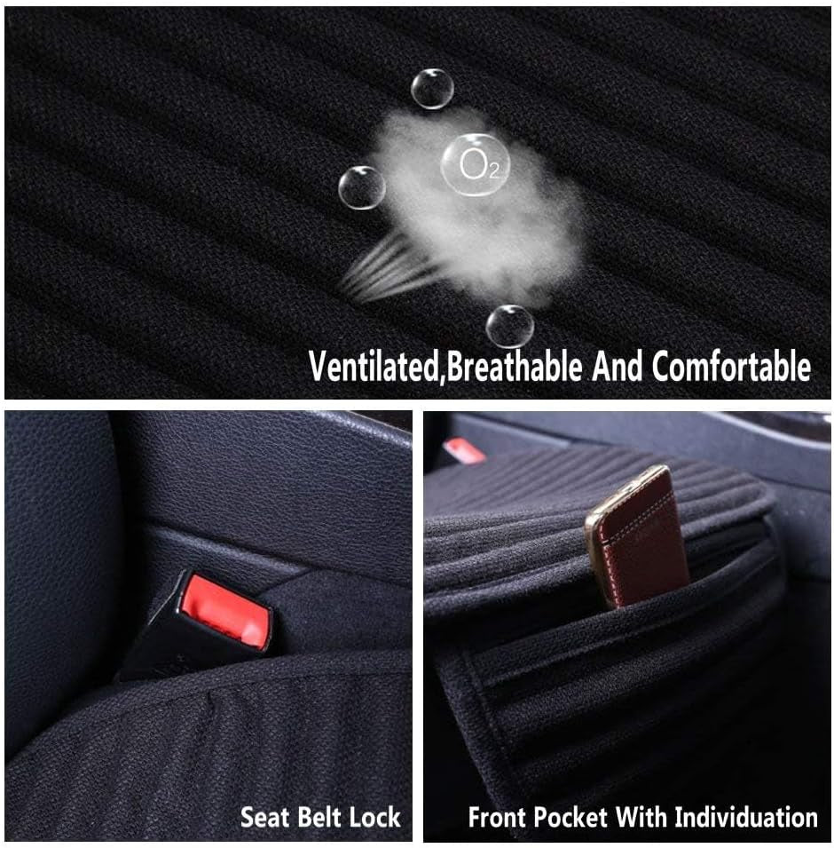 Gray Car Seat Covers,2 Pack Buckwheat Hulls Bottom Seat Covers for Cars,Universal Car Seat Cushion(2Pc Gray Front Seat)