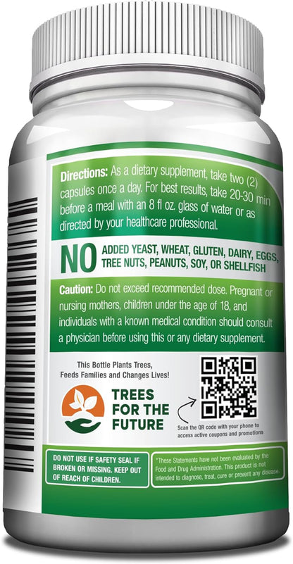 Pure Moringa Oleifera Leaf Extract Veggie Capsules 1000 Mg. Natural Herbal Supplement. Energy, Mood, Memory and Focus Support. Premium Green Superfood (3 Bottles)