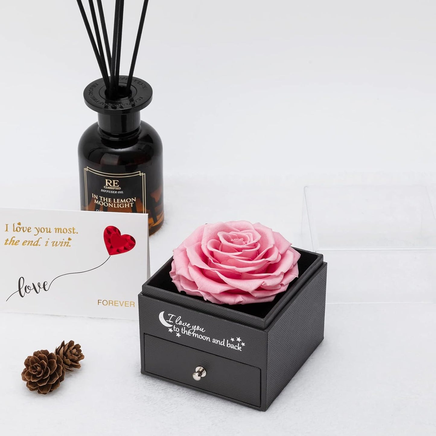 Preserved Real Rose Birthday Gifts for Women, Eternal Rose with “I Love You” 100 Languages Necklace Gifts for Her Girlfriend Mom on Anniversary Birthday Christmas Valentines Day Mothers Day
