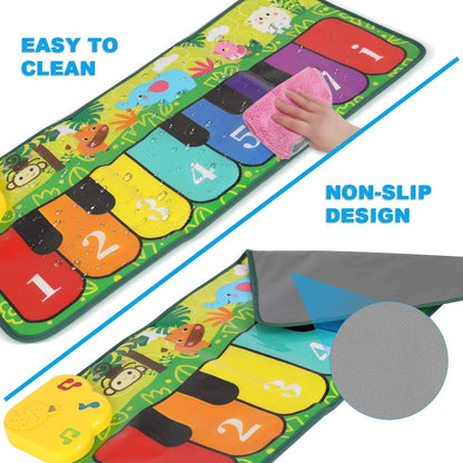 Foot  32" Keyboard Play Mat Toddler  with 5 Animal Sounds Early Education Toys Gift for Girls Boys